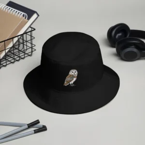 Barn Owl Embroidered Bucket Hat