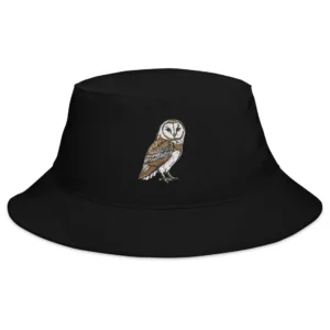 Barn Owl Embroidered Bucket Hat