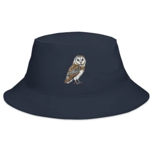 Barn Owl Embroidered Bucket Hat