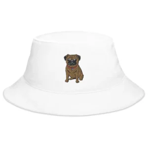 Cute Pug Embroidered Bucket Hat