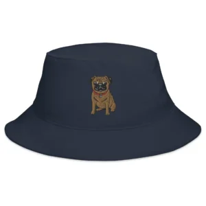 Cute Pug Embroidered Bucket Hat