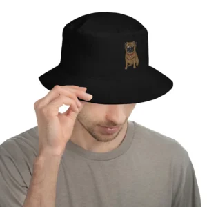 Cute Pug Embroidered Bucket Hat