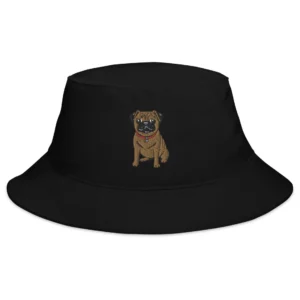 Cute Pug Embroidered Bucket Hat