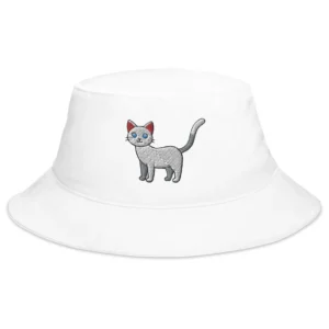 Cute Cat Embroidered Bucket Hat