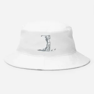 Embroidered Golfer Swinging Bucket Hat