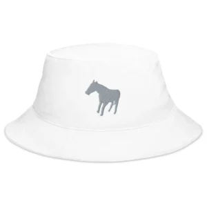 Embroidered Horse Silhouette Bucket Hat
