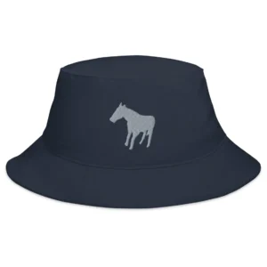 Embroidered Horse Silhouette Bucket Hat