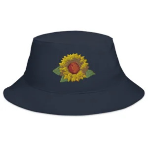 Embroidered Sunflower Bucket Hat
