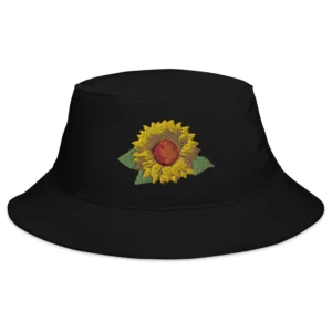 Embroidered Sunflower Bucket Hat