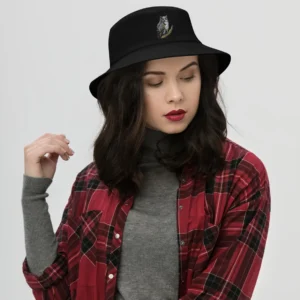 Horned Owl Embroidered Bucket Hat