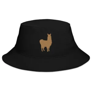 Lama Silhouette Embroidered Bucket Hat