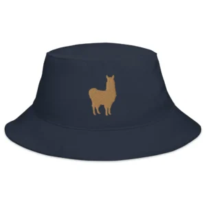 Lama Silhouette Embroidered Bucket Hat