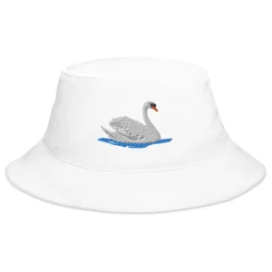 Swan Embroidered Bucket Hat