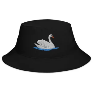 Swan Embroidered Bucket Hat