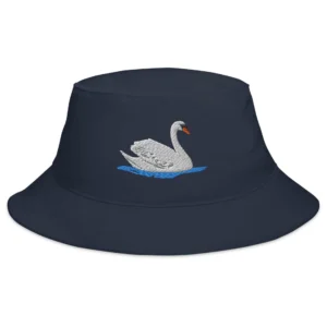 Swan Embroidered Bucket Hat