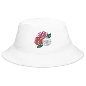 Three Roses Embroidered Bucket Hat