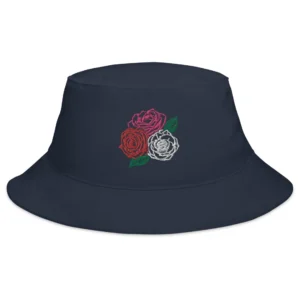 Three Roses Embroidered Bucket Hat