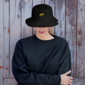 Yellow Wildflower Embroidered Bucket Hat
